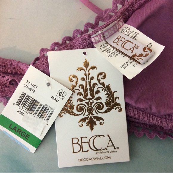 New Becca Lace Bralette Triangle Bikini Top Large - Picture 8 of 10